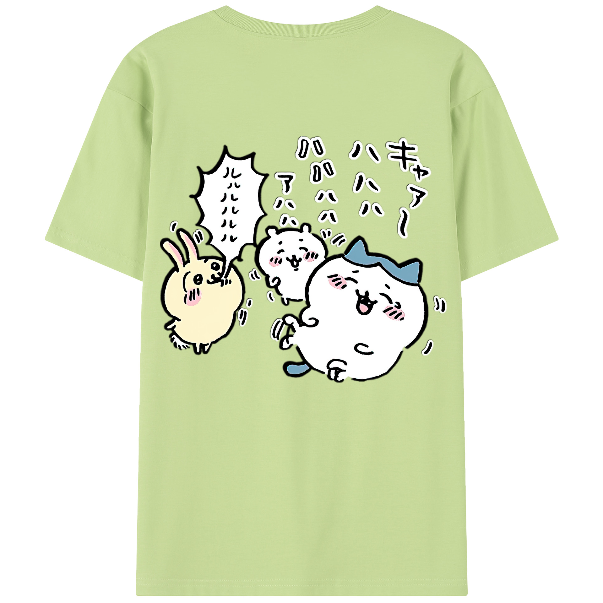 （画像用） ちいかわ うさぎ Chii-kawa usagi 綿100％半袖Tシャツ（背面プリント）